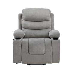 Sereno Black Power Lift Chair With Massage Heat Charging Ports And Cup-holders - Ornate Home