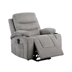 Sereno Black Power Lift Chair With Massage Heat Charging Ports And Cup-holders - Ornate Home