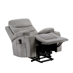 Sereno Black Power Lift Chair With Massage Heat Charging Ports And Cup-holders - Ornate Home