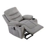 Sereno Black Power Lift Chair With Massage Heat Charging Ports And Cup-holders - Ornate Home