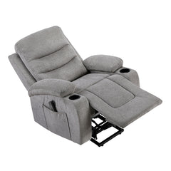 Sereno Black Power Lift Chair With Massage Heat Charging Ports And Cup-holders - Ornate Home