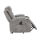 Sereno Black Power Lift Chair With Massage Heat Charging Ports And Cup-holders - Ornate Home