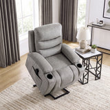 Sereno Black Power Lift Chair With Massage Heat Charging Ports And Cup-holders - Ornate Home