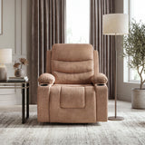 Sereno Black Power Lift Chair With Massage Heat Charging Ports And Cup-holders - Ornate Home