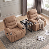 Sereno Black Power Lift Chair With Massage Heat Charging Ports And Cup-holders - Ornate Home