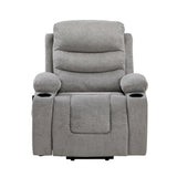 Sereno Black Power Lift Chair With Massage Heat Charging Ports And Cup-holders - Ornate Home