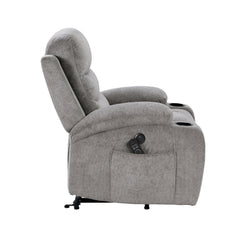 Sereno Black Power Lift Chair With Massage Heat Charging Ports And Cup-holders - Ornate Home