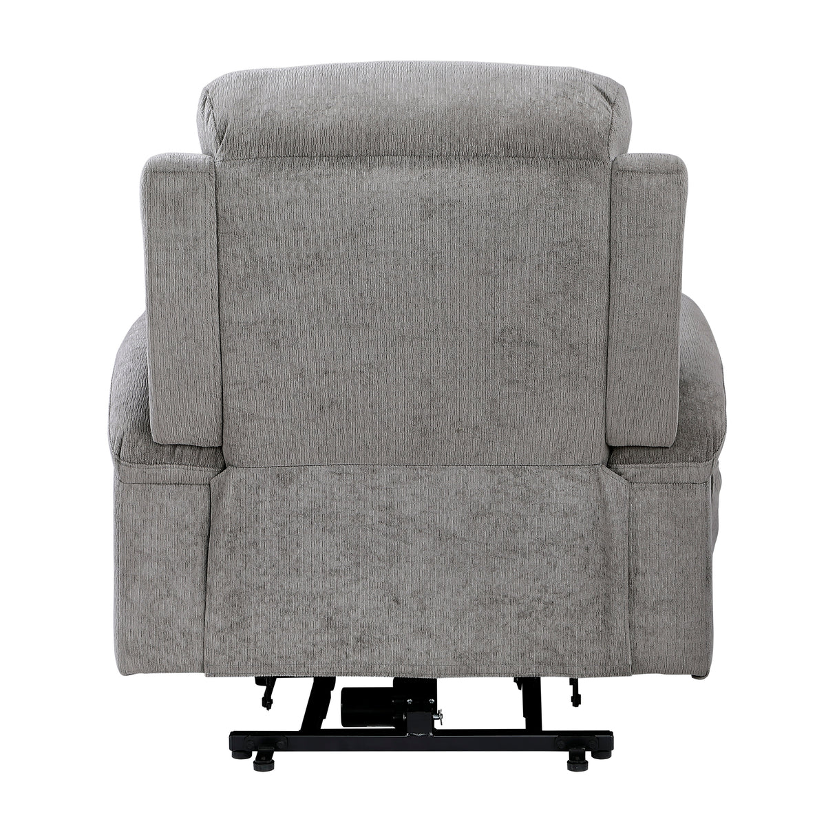 Sereno Black Power Lift Chair With Massage Heat Charging Ports And Cup-holders - Ornate Home