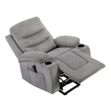 Sereno Black Power Lift Chair With Massage Heat Charging Ports And Cup-holders - Ornate Home