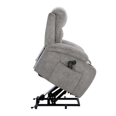 Sereno Black Power Lift Chair With Massage Heat Charging Ports And Cup-holders - Ornate Home