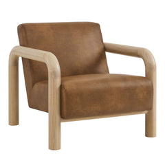 Sereno Canyon/Oak Vegan Leather Accent Chair - Ornate Home