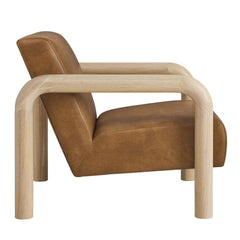 Sereno Canyon/Oak Vegan Leather Accent Chair - Ornate Home