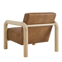 Sereno Canyon/Oak Vegan Leather Accent Chair - Ornate Home