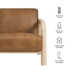Sereno Canyon/Oak Vegan Leather Accent Chair - Ornate Home