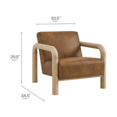Sereno Canyon/Oak Vegan Leather Accent Chair - Ornate Home