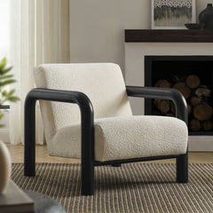 Sereno Cream/Black Boucle Accent Chair - Ornate Home
