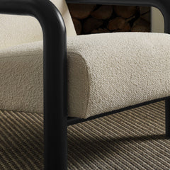 Sereno Cream/Black Boucle Accent Chair - Ornate Home