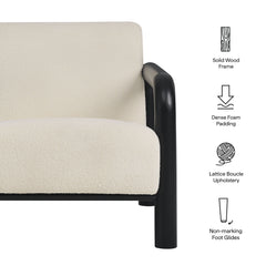 Sereno Cream/Black Boucle Accent Chair - Ornate Home