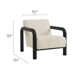 Sereno Cream/Black Boucle Accent Chair - Ornate Home