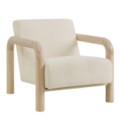 Sereno Cream/Oak Boucle Accent Chair - Ornate Home