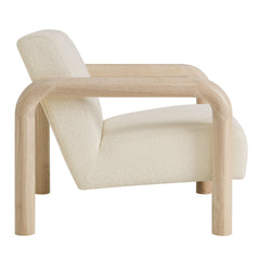 Sereno Cream/Oak Boucle Accent Chair - Ornate Home