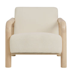 Sereno Cream/Oak Boucle Accent Chair - Ornate Home
