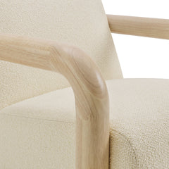 Sereno Cream/Oak Boucle Accent Chair - Ornate Home
