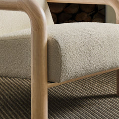 Sereno Cream/Oak Boucle Accent Chair - Ornate Home