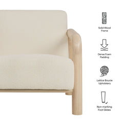 Sereno Cream/Oak Boucle Accent Chair - Ornate Home
