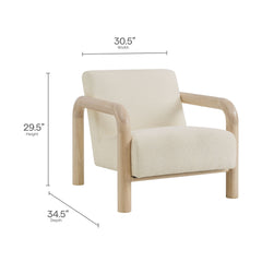 Sereno Cream/Oak Boucle Accent Chair - Ornate Home