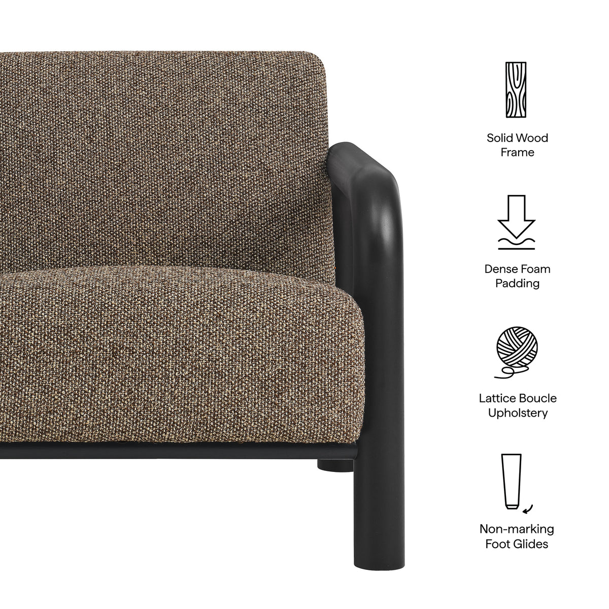 Sereno Earth/Black Boucle Accent Chair - Ornate Home