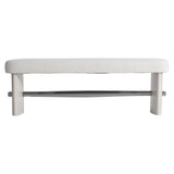 Sereno Lutra Faux Stone/White/Cream Bench - Ornate Home
