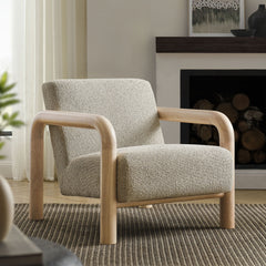 Sereno Marble Oak Boucle Accent Chair - Ornate Home