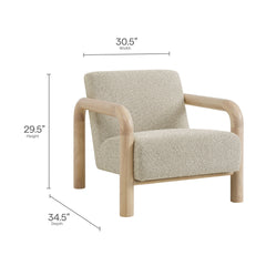 Sereno Marble Oak Boucle Accent Chair - Ornate Home