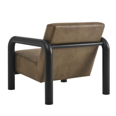 Sereno Mushroom/Black Vegan Leather Accent Chair - Ornate Home