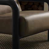 Sereno Mushroom/Black Vegan Leather Accent Chair - Ornate Home