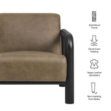 Sereno Mushroom/Black Vegan Leather Accent Chair - Ornate Home