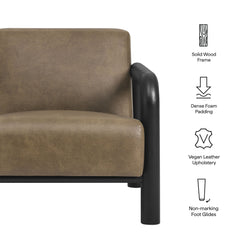 Sereno Mushroom/Black Vegan Leather Accent Chair - Ornate Home
