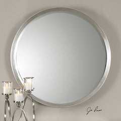 Serenza Silver Round Mirror - Ornate Home
