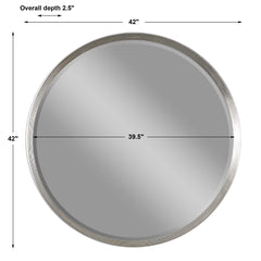 Serenza Silver Round Mirror - Ornate Home