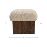 Serge Cream Faux Shearling Ottoman - Ornate Home