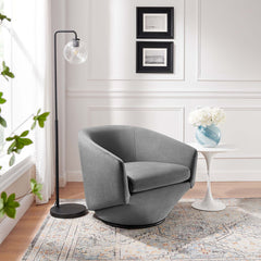 Series Gray Performance Velvet Fabric Swivel Chair - Ornate Home