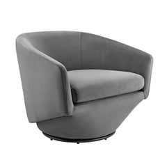 Series Gray Performance Velvet Fabric Swivel Chair - Ornate Home