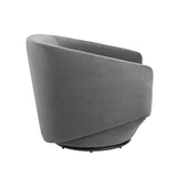 Series Gray Performance Velvet Fabric Swivel Chair - Ornate Home