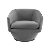 Series Gray Performance Velvet Fabric Swivel Chair - Ornate Home