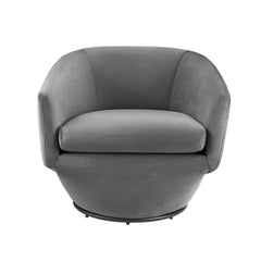 Series Gray Performance Velvet Fabric Swivel Chair - Ornate Home