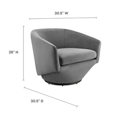 Series Gray Performance Velvet Fabric Swivel Chair - Ornate Home