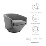 Series Gray Performance Velvet Fabric Swivel Chair - Ornate Home
