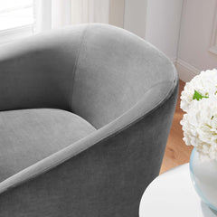 Series Gray Performance Velvet Fabric Swivel Chair - Ornate Home