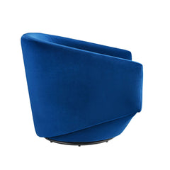 Series Navy Performance Velvet Fabric Swivel Chair - Ornate Home